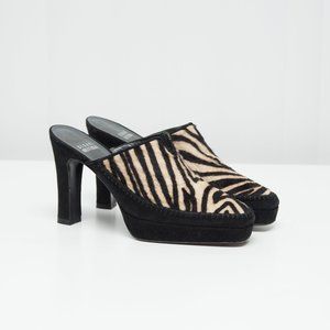 Stuart Weitzman Vintage Platform Zebra Mules
